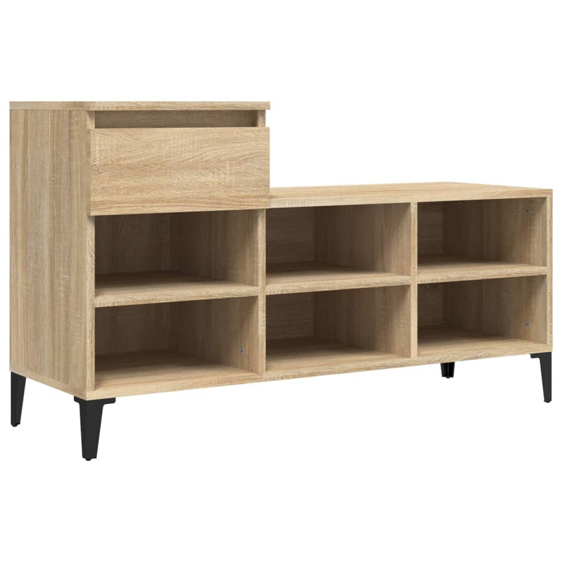 Afbeelding laden in galerijviewer, Vidaxl schoenenkast 102x36x60 cm bewerkt hout sonoma eikenkleurig
