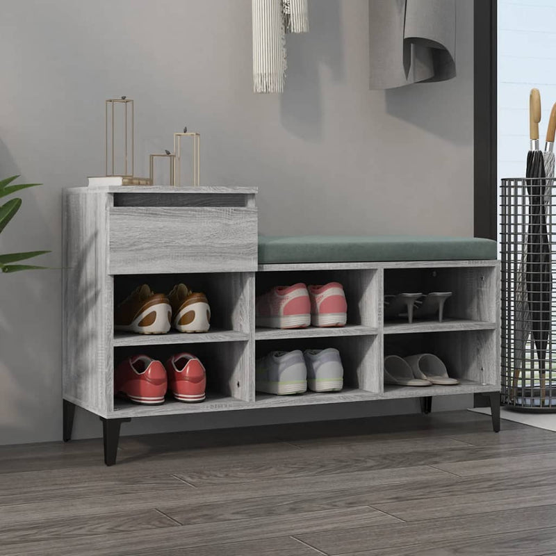 Afbeelding laden in galerijviewer, Vidaxl schoenenkast 102x36x60 cm bewerkt hout sonoma grijs
