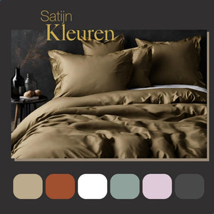 Ten cate katoen satijnen lits-jumeaux dekbedovertrek 240x200 220 cm goud
