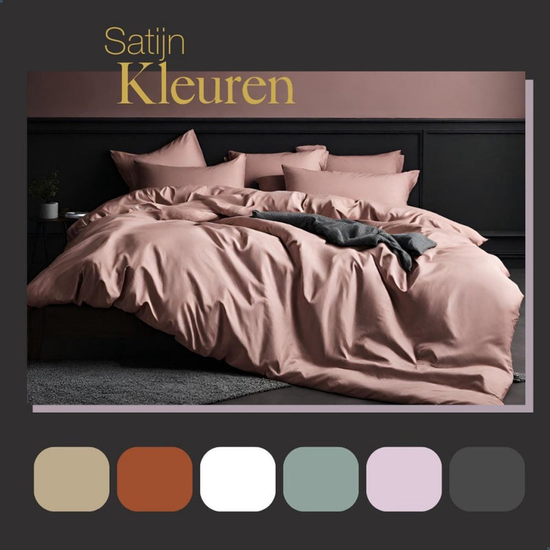 Afbeelding laden in galerijviewer, Ten cate katoen satijnen lits-jumeaux dekbedovertrek 240x200 220 cm roze
