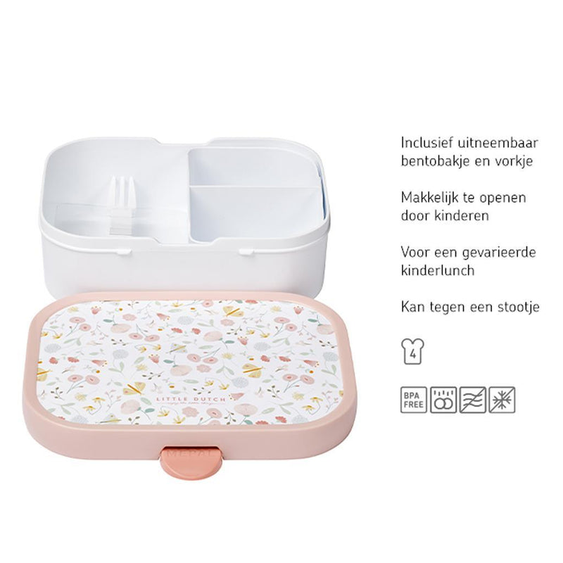 Afbeelding laden in galerijviewer, Mepal campus lunchbox little dutch flowers and butterflies roze wit
