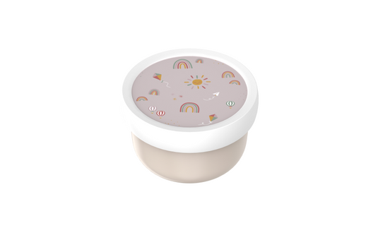 Mepal fruitbox campus - 300 ml - inclusief fruitvorkje - sluit goed af - snackdoosje - sunshine rainbow