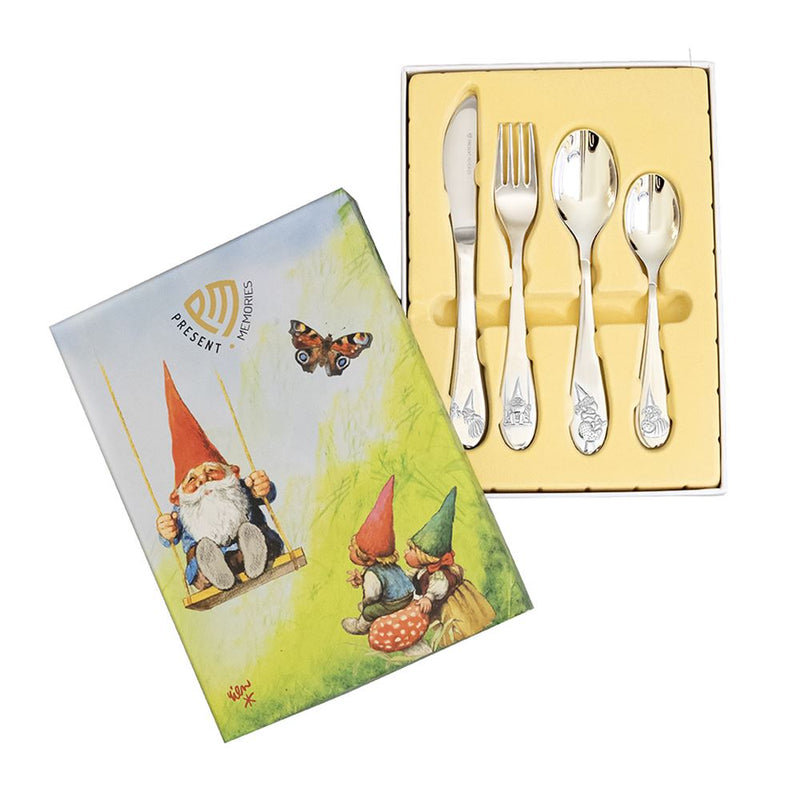 Afbeelding laden in galerijviewer, Kinderbestek - 4 delig - kabouter - rien
