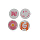 Decoris spiegeltje met print glas ã˜10cmxh0,5cm 4 assorti