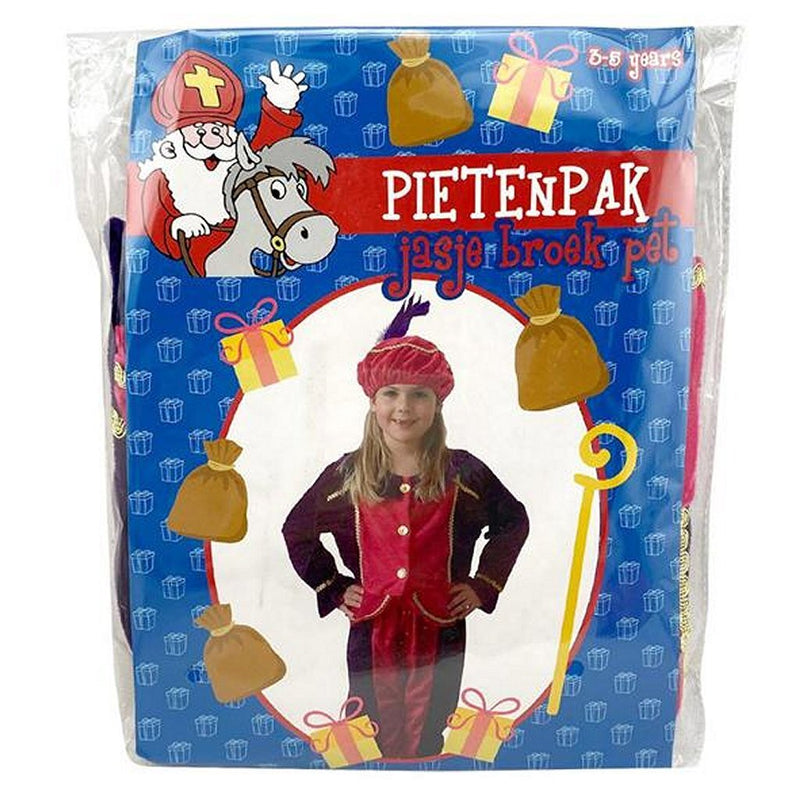 Afbeelding laden in galerijviewer, Sinterklaas verkleedset pietenpak paars-roze 3-5 jaar
