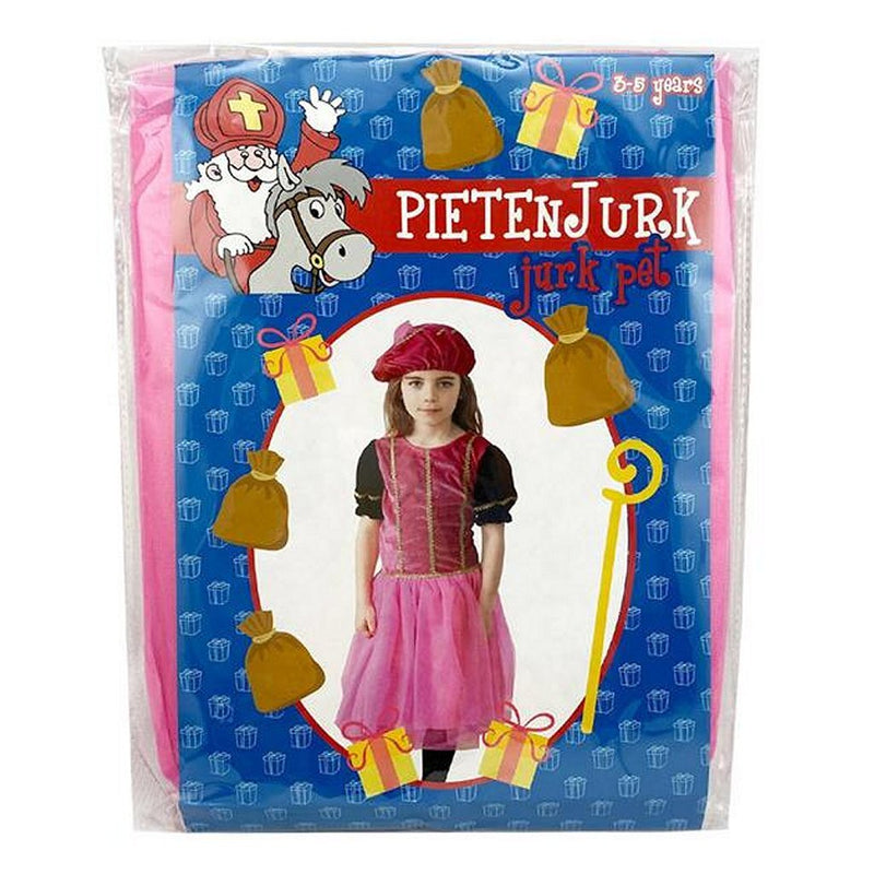 Afbeelding laden in galerijviewer, Sinterklaas verkleedset pietenjurk roze paars 3-5 jaar
