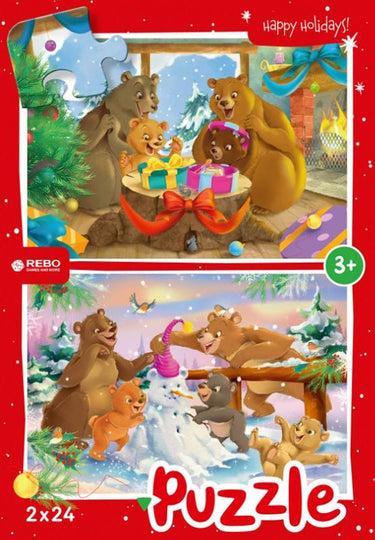 Rebo legpuzzel 2x24 stukjes - christmas