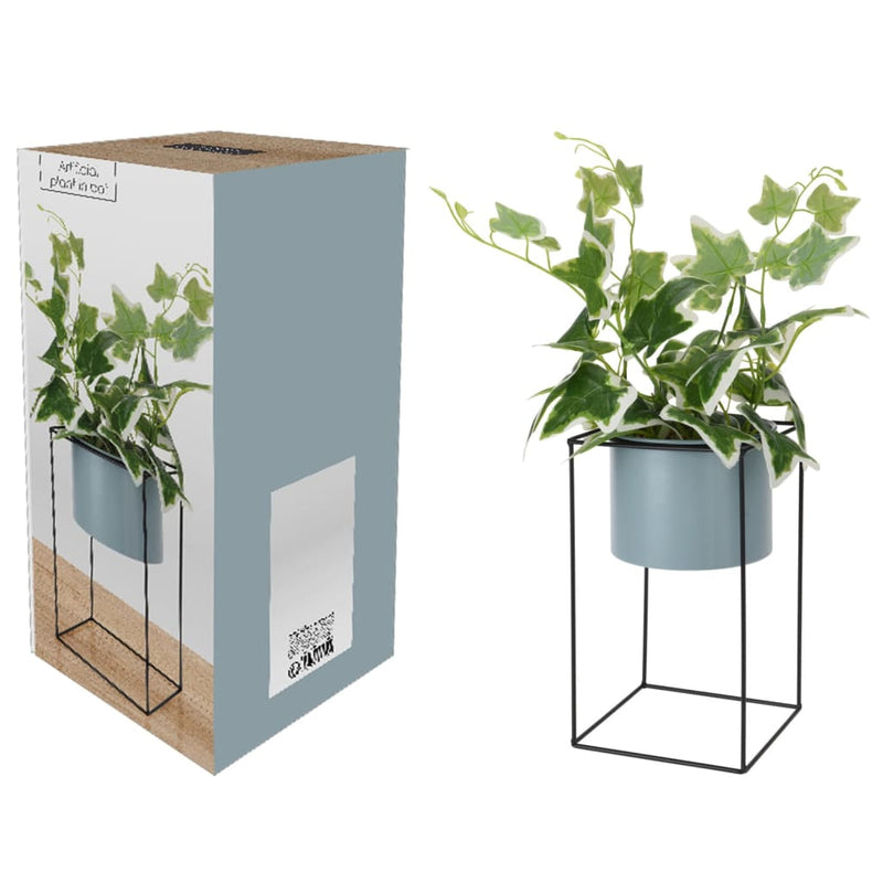 Afbeelding laden in galerijviewer, H S Collection H S Collection Kunstplant in pot met metalen standaard 44 cm
