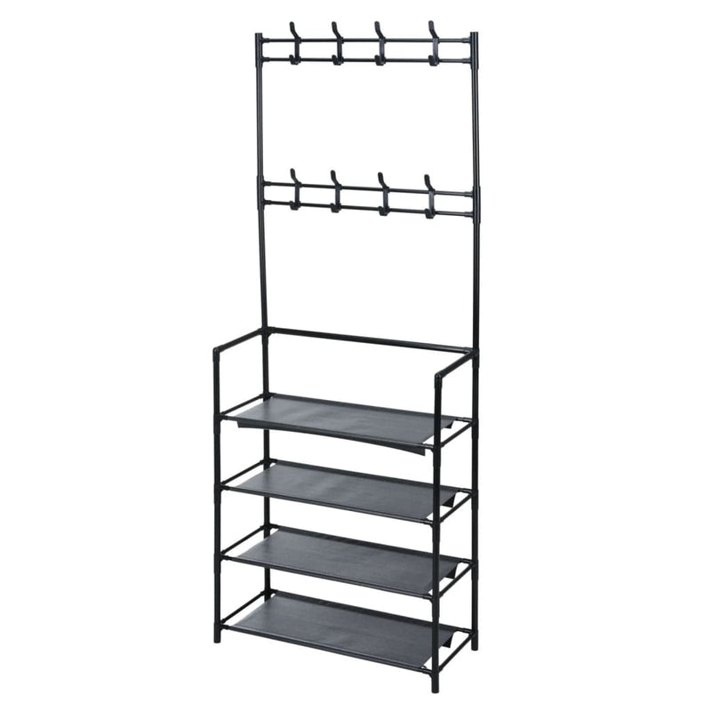 Afbeelding laden in galerijviewer, Storage solutions kledingrek met 4 schappen 60x26x155 cm
