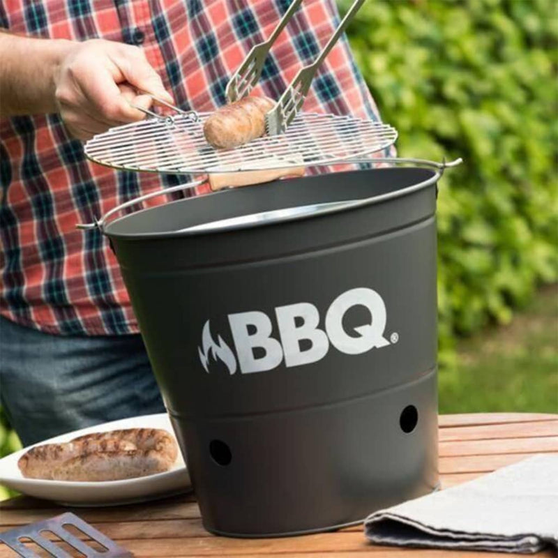Afbeelding laden in galerijviewer, ProGarden ProGarden Barbecue-emmer BBQ 26 cm matzwart
