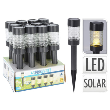 Pro garden solarlamp antraciet rvs glas