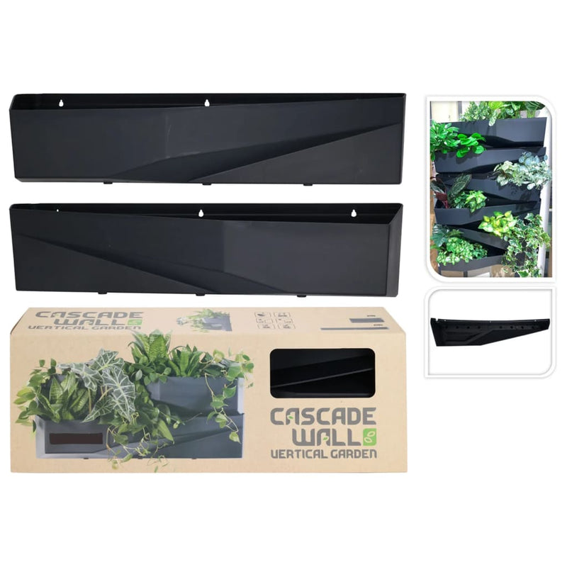 Afbeelding laden in galerijviewer, Progarden plantenbakwand overloop 2 stuks 78x19x35 cm antracietkleurig
