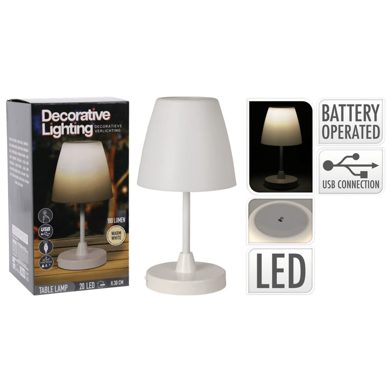 Afbeelding laden in galerijviewer, H s collection tafellamp led oplaadbaar 13x30 cm wit
