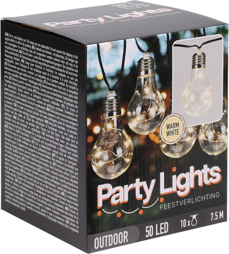Afbeelding laden in galerijviewer, Pro garden feestverlichting 10lampjes warm wit
