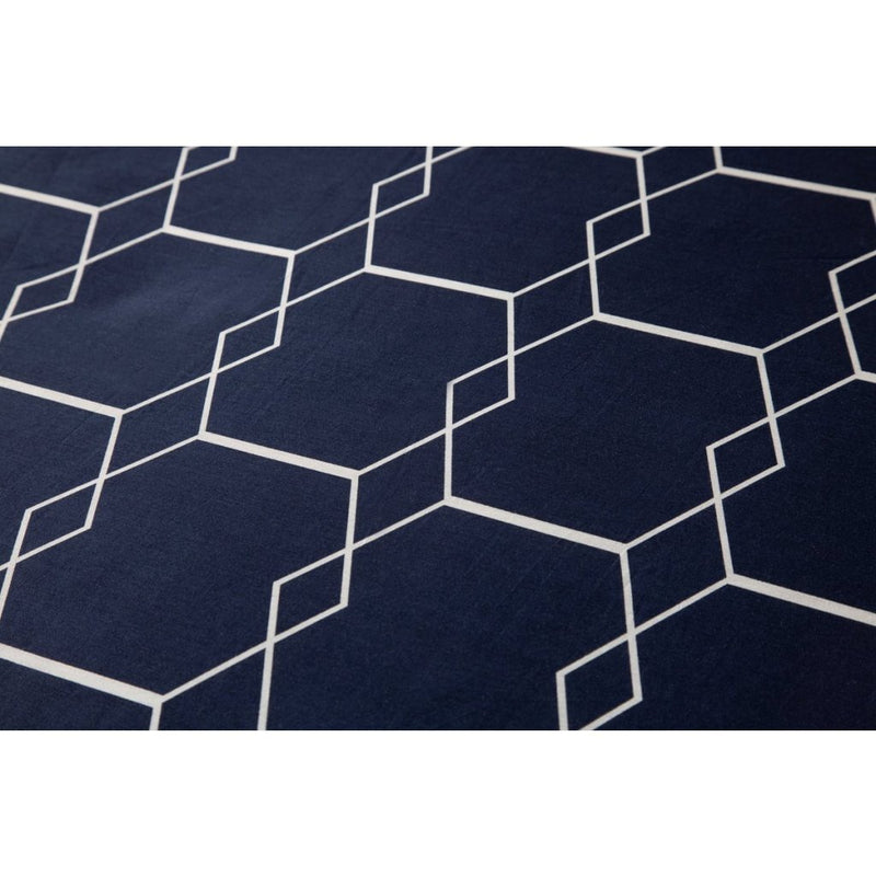 Afbeelding laden in galerijviewer, Ten cate katoenen eenpersoons dekbedovertrek 140x200 220 cm graphic donkerblauw
