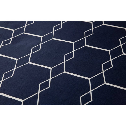 Ten cate katoenen eenpersoons dekbedovertrek 140x200 220 cm graphic donkerblauw