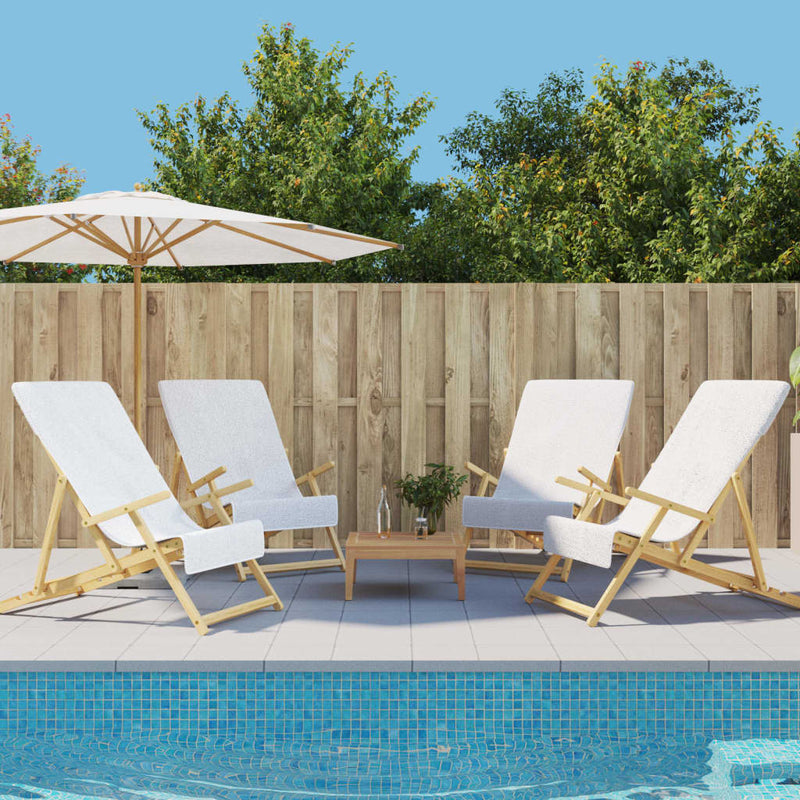 Afbeelding laden in galerijviewer, Vidaxl strandhanddoeken 4 st 400 g m² 60x135 cm stof wit
