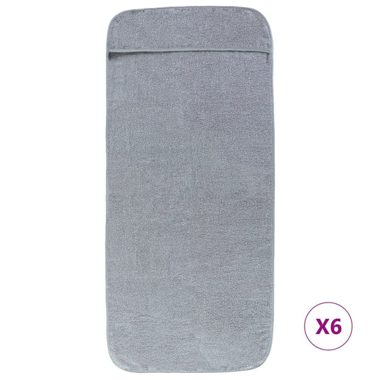 Vidaxl strandhanddoeken 6 st 400 g m² 60x135 cm stof grijs