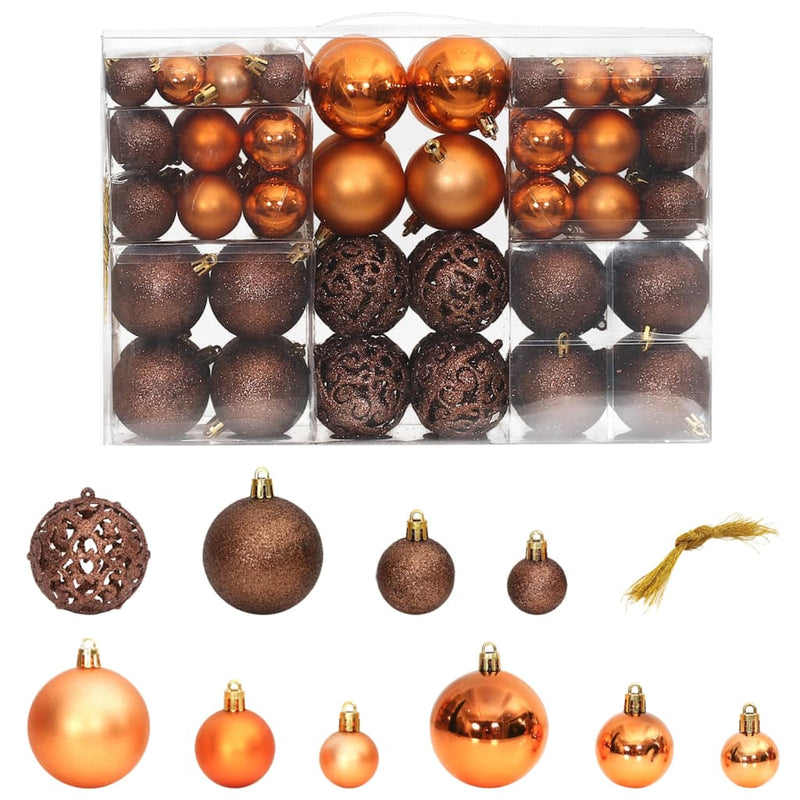 Afbeelding laden in galerijviewer, Vidaxl kerstballen 100 st 3 4 6 cm bruin
