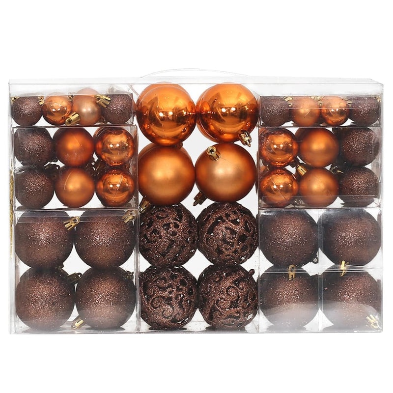 Afbeelding laden in galerijviewer, Vidaxl kerstballen 100 st 3 4 6 cm bruin
