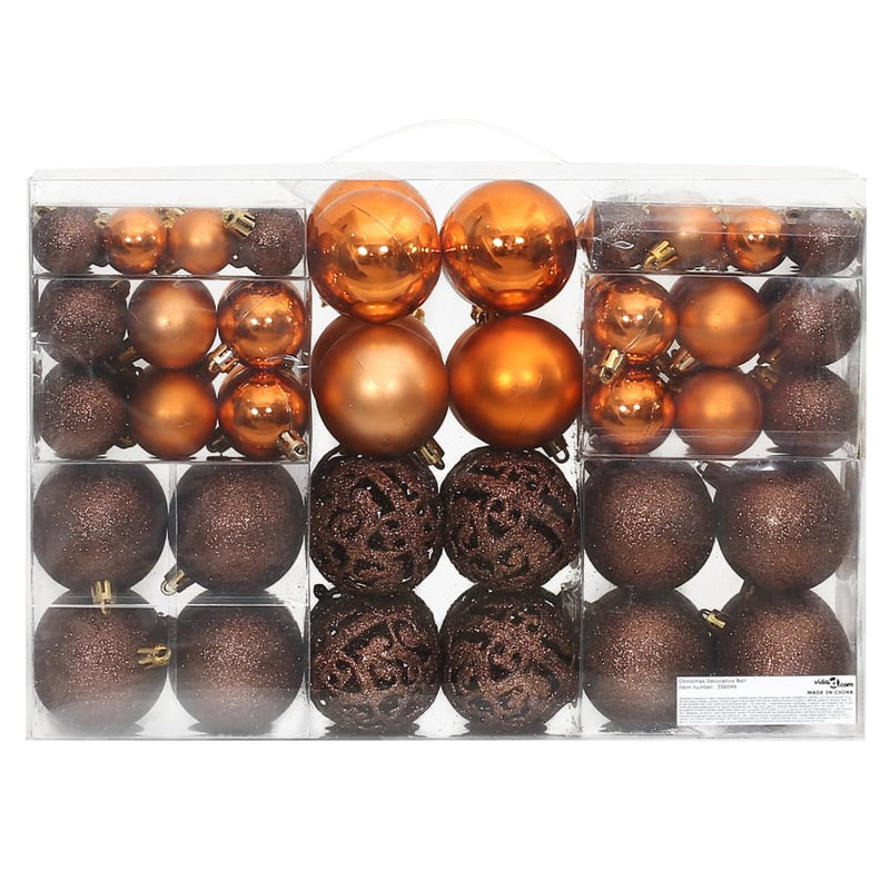 Afbeelding laden in galerijviewer, Vidaxl kerstballen 100 st 3 4 6 cm bruin
