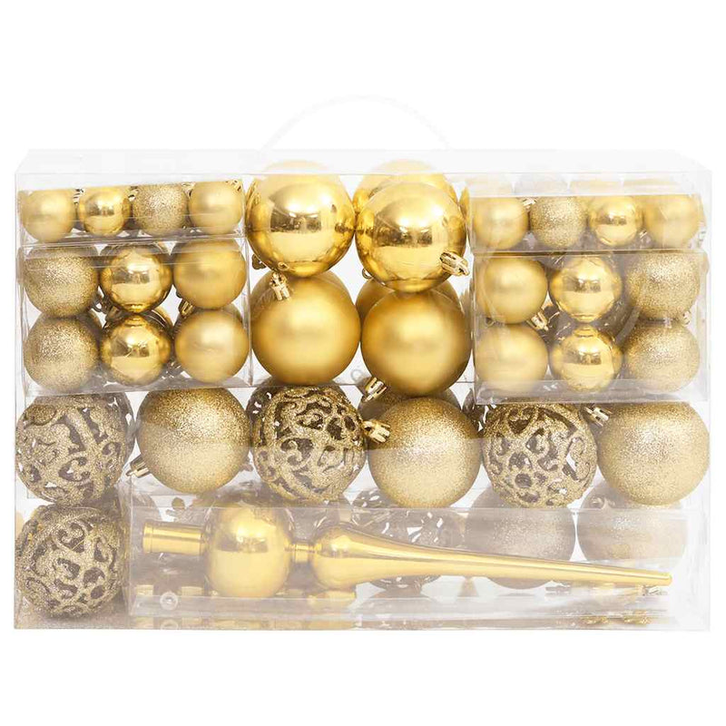 Afbeelding laden in galerijviewer, Vidaxl 111-delige kerstballenset polystyreen goudkleurig
