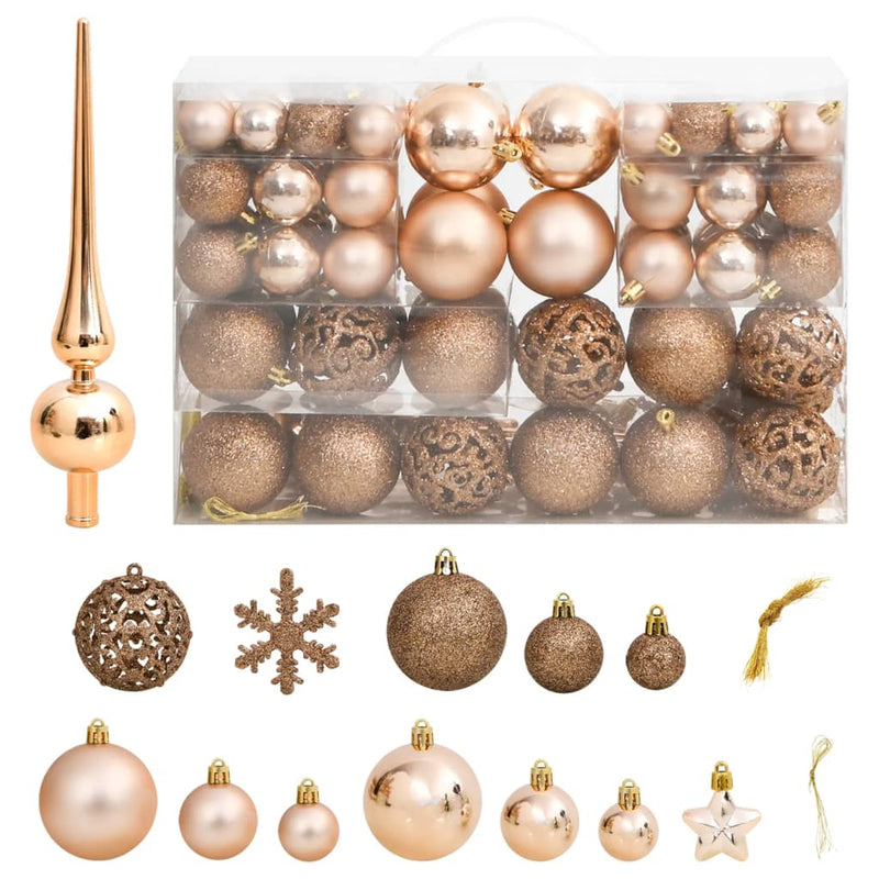 Afbeelding laden in galerijviewer, VidaXL 111-delige Kerstballenset polystyreen roségoud
