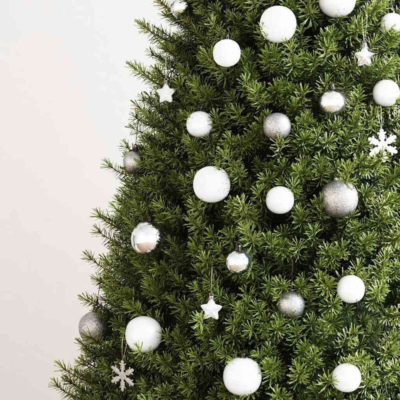 Afbeelding laden in galerijviewer, Vidaxl 111-delige kerstballenset polystyreen wit en grijs
