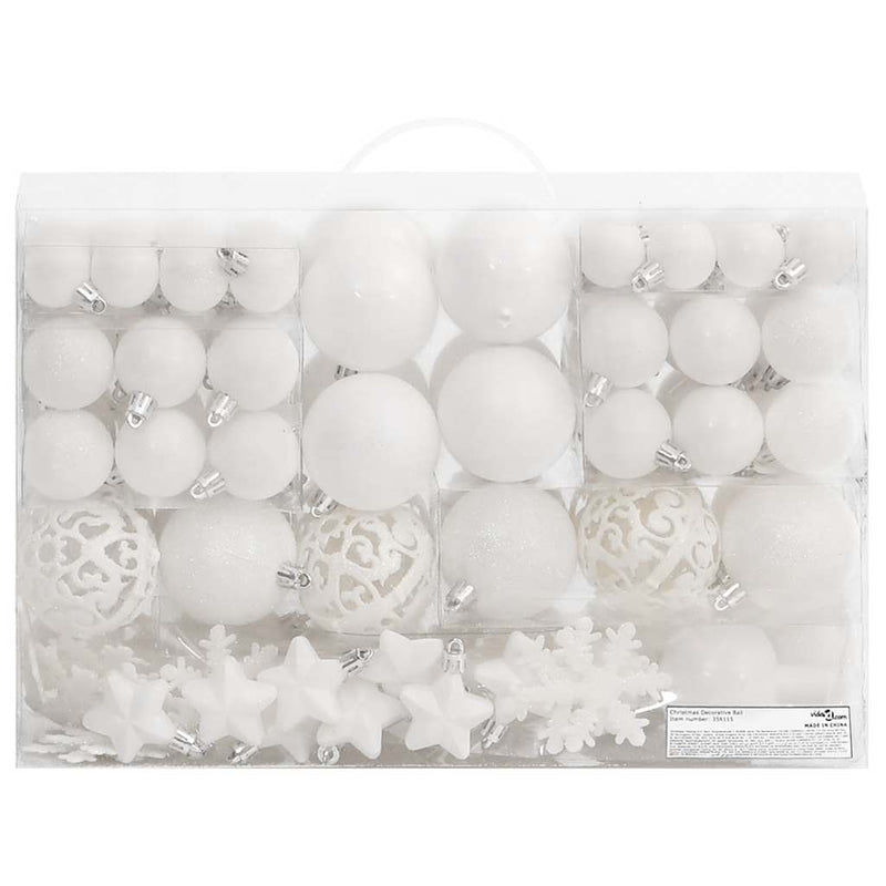 Afbeelding laden in galerijviewer, Vidaxl 111-delige kerstballenset polystyreen wit
