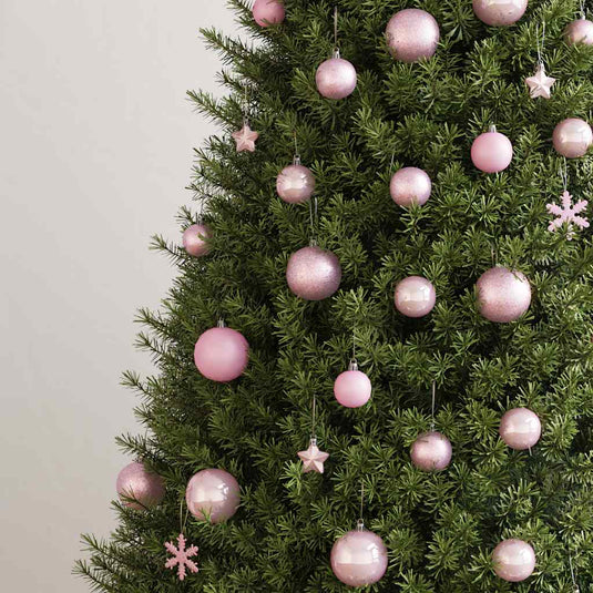 Vidaxl 111-delige kerstballenset polystyreen roze
