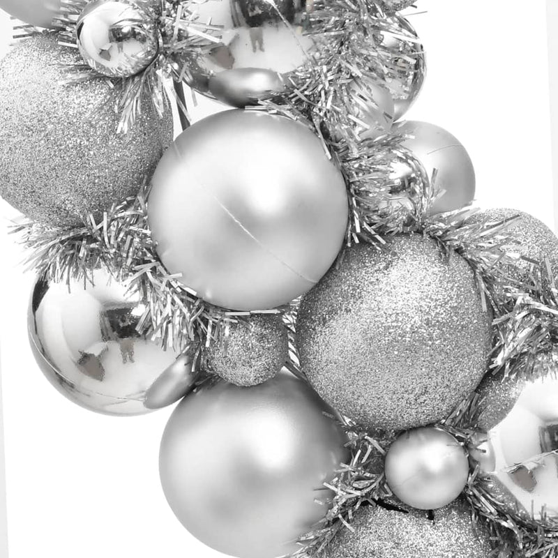 Afbeelding laden in galerijviewer, VidaXL Kerstkrans 45 cm polystyreen zilverkleurig
