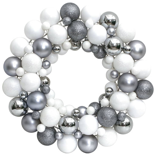 VidaXL Kerstkrans 45 cm polystyreen wit en grijs