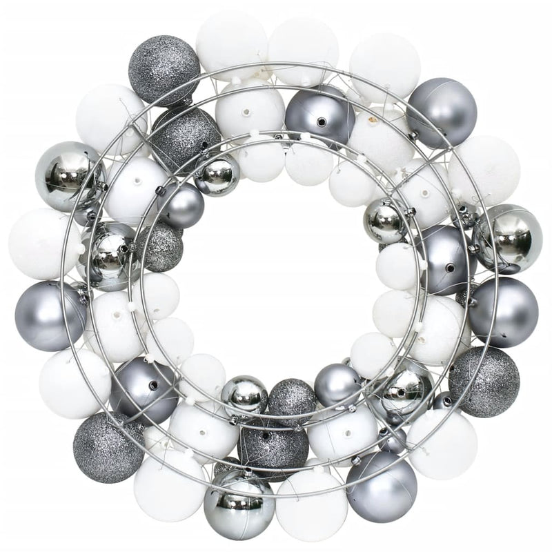Afbeelding laden in galerijviewer, VidaXL Kerstkrans 45 cm polystyreen wit en grijs
