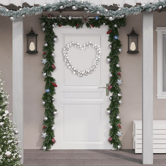 VidaXL Kerstslinger ballen 175 cm polystyreen zilverkleurig