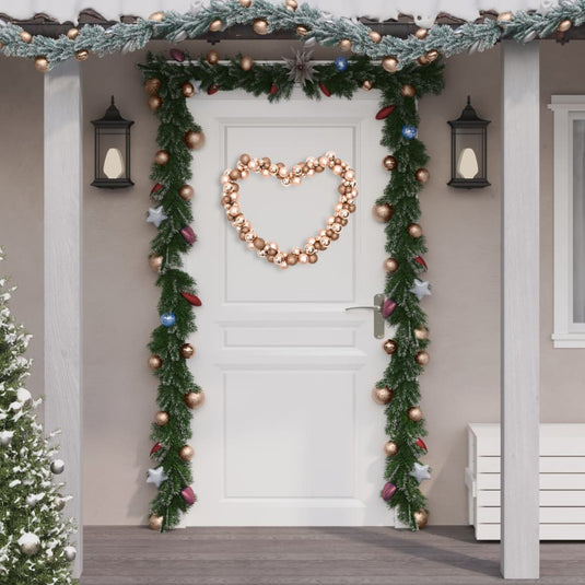VidaXL Kerstslinger ballen 175 cm polystyreen roségoudkleurig