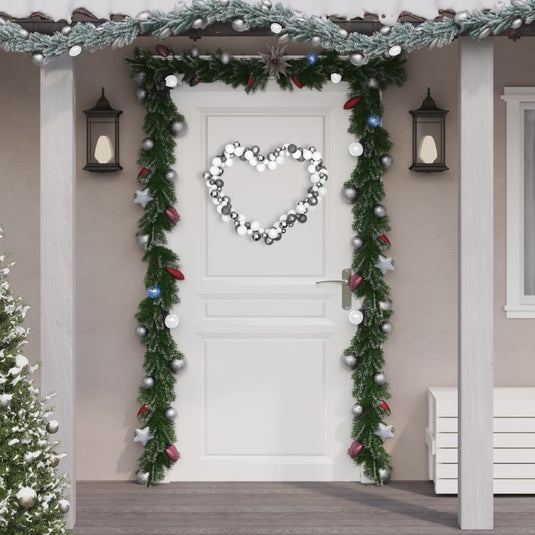 VidaXL Kerstslinger ballen 175 cm polystyreen wit en grijs