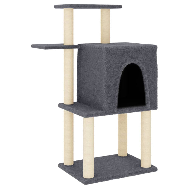 Afbeelding laden in galerijviewer, Vidaxl kattenmeubel met sisal krabpalen 97 cm donkergrijs

