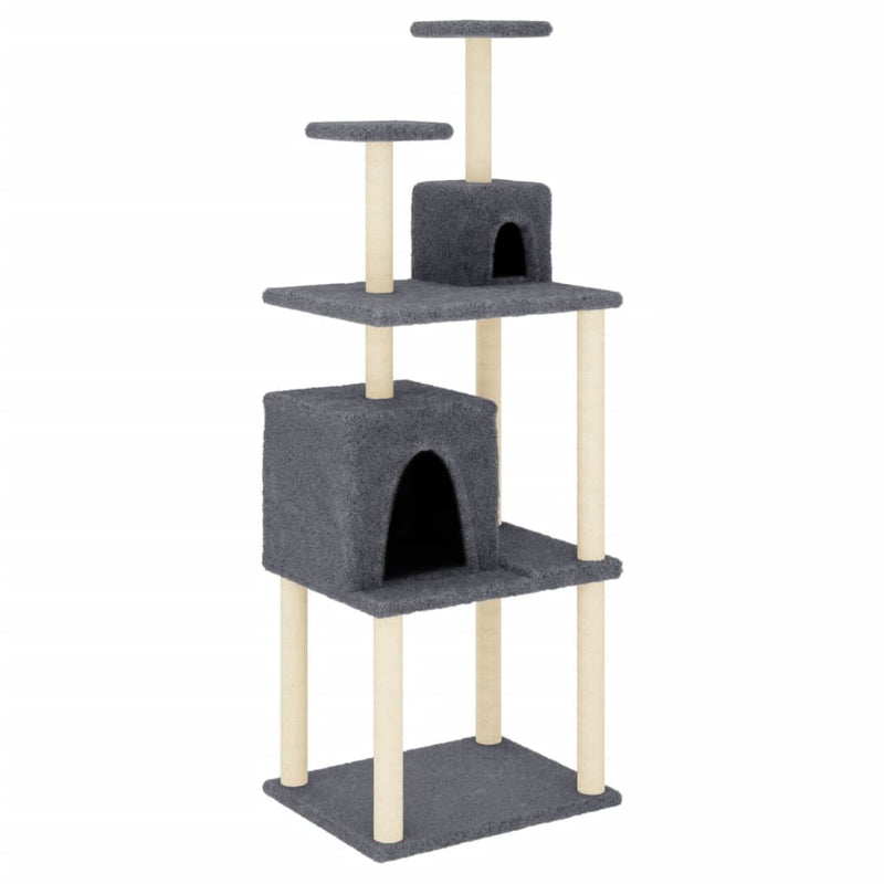 Afbeelding laden in galerijviewer, Vidaxl kattenmeubel met sisal krabpalen 167 cm donkergrijs
