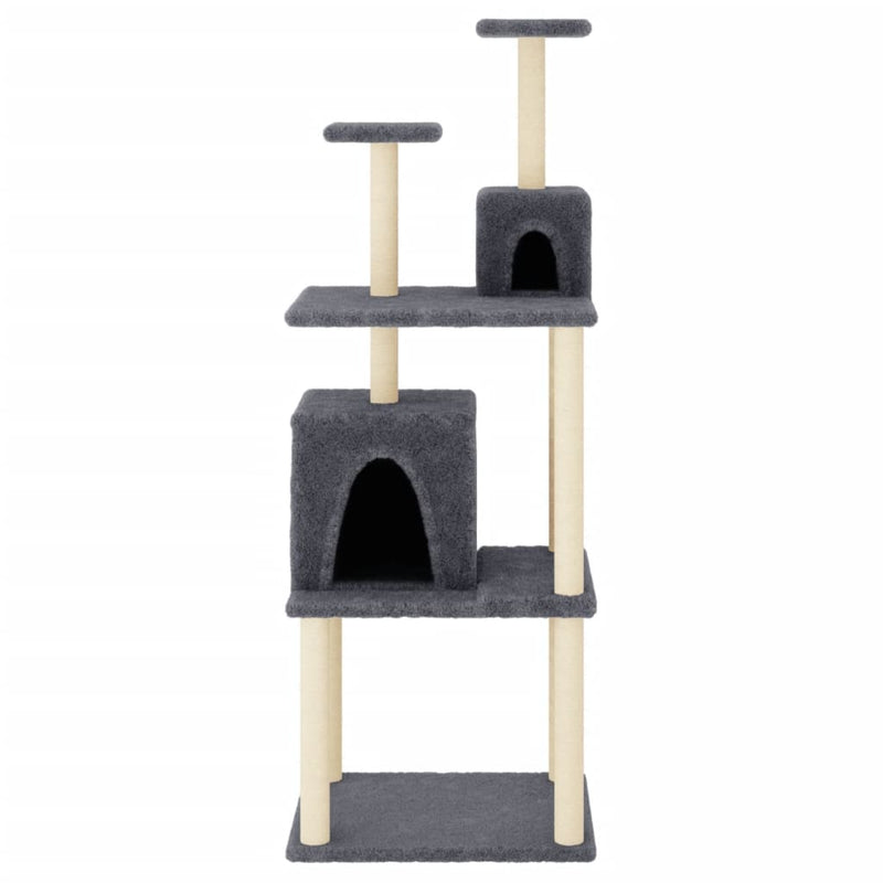 Afbeelding laden in galerijviewer, Vidaxl kattenmeubel met sisal krabpalen 167 cm donkergrijs
