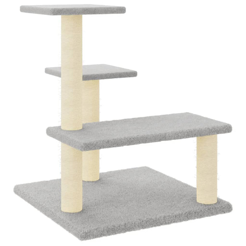 Afbeelding laden in galerijviewer, Vidaxl kattenmeubel met sisal krabpalen 61 cm lichtgrijs
