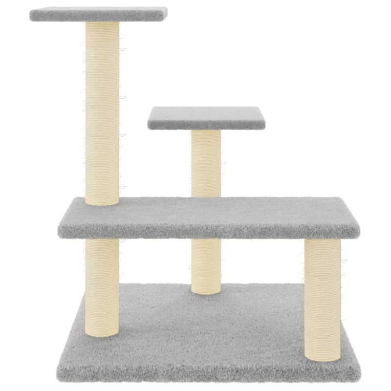 Afbeelding laden in galerijviewer, Vidaxl kattenmeubel met sisal krabpalen 61 cm lichtgrijs
