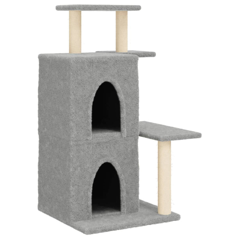 Afbeelding laden in galerijviewer, Vidaxl kattenmeubel met sisal krabpalen 97 cm lichtgrijs

