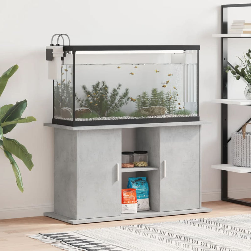 Afbeelding laden in galerijviewer, Vidaxl aquariumstandaard betongrijs 101x41x58 cm bewerkt hout
