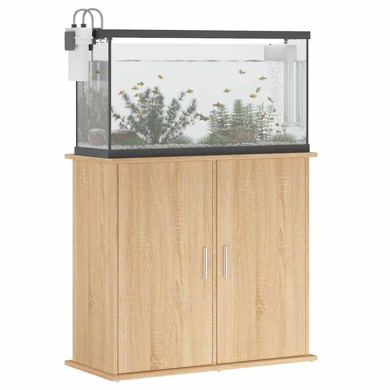 Afbeelding laden in galerijviewer, Vidaxl aquariumstandaard sonoma eiken 81x36x73 cm bewerkt hout
