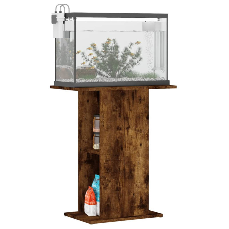 Afbeelding laden in galerijviewer, Vidaxl aquariumstandaard 60,5x36x72,5 cm bewerkt hout gerookt eiken
