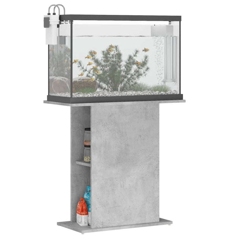 Afbeelding laden in galerijviewer, Vidaxl aquariumstandaard 75x36x72,5 cm bewerkt hout betongrijs
