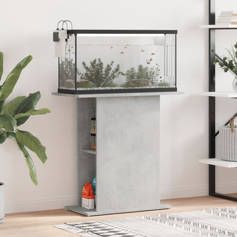 Afbeelding laden in galerijviewer, Vidaxl aquariumstandaard 75x36x72,5 cm bewerkt hout betongrijs
