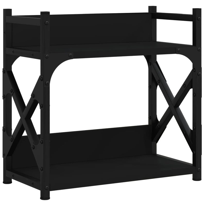 Afbeelding laden in galerijviewer, Vidaxl printerstandaard 2-laags 40x20x40 cm bewerkt hout zwart

