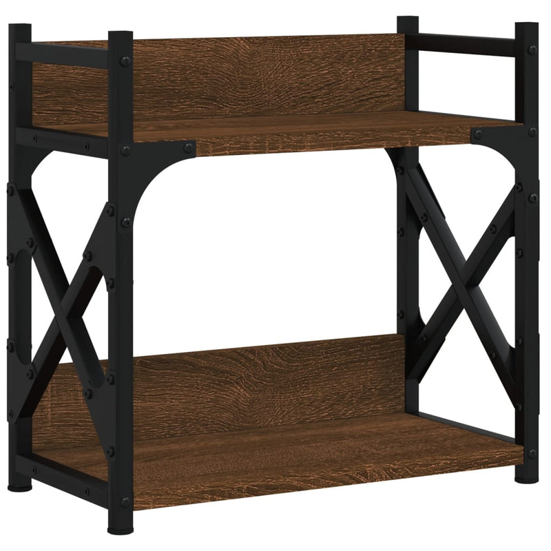 Afbeelding laden in galerijviewer, Vidaxl printerstandaard 2-laags 40x20x40 cm bewerkt hout bruineiken

