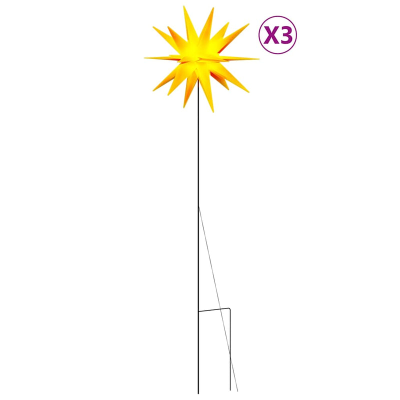 Afbeelding laden in galerijviewer, Vidaxl kerstlampen met grondpin en led's 3 st 35 cm geel

